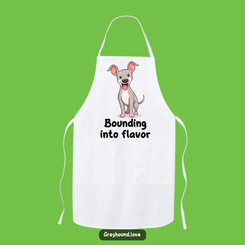 Funny Greyhound Apron: Excited Yip Chef's Gear!