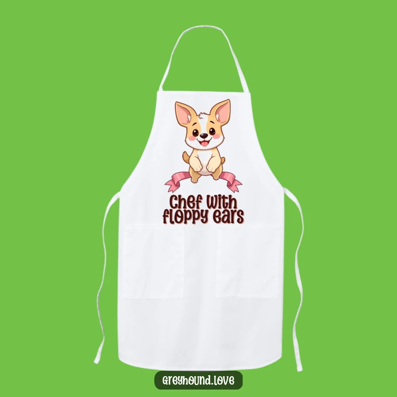 Funny Dog Ears Apron: Chef Dog Oversized Ear Leap Funny Gift