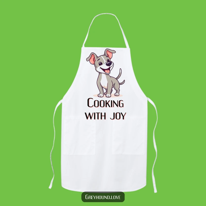Joyful Greyhound Wag Apron: Cook with Enthusiasm Inspired by Happy Sighthounds