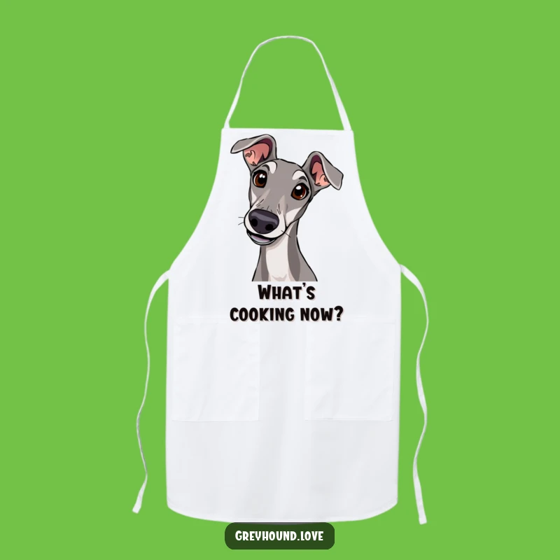 Curious Greyhound Head Tilt Apron: Cook with Intrigue Inspired by Attentive Sighthounds