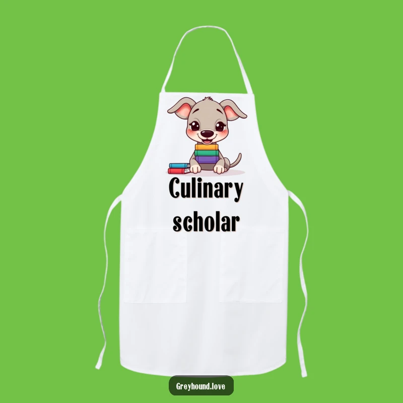 Funny Greyhound Book Balance Apron - Smart Kitchen Wear for Witty Cooks