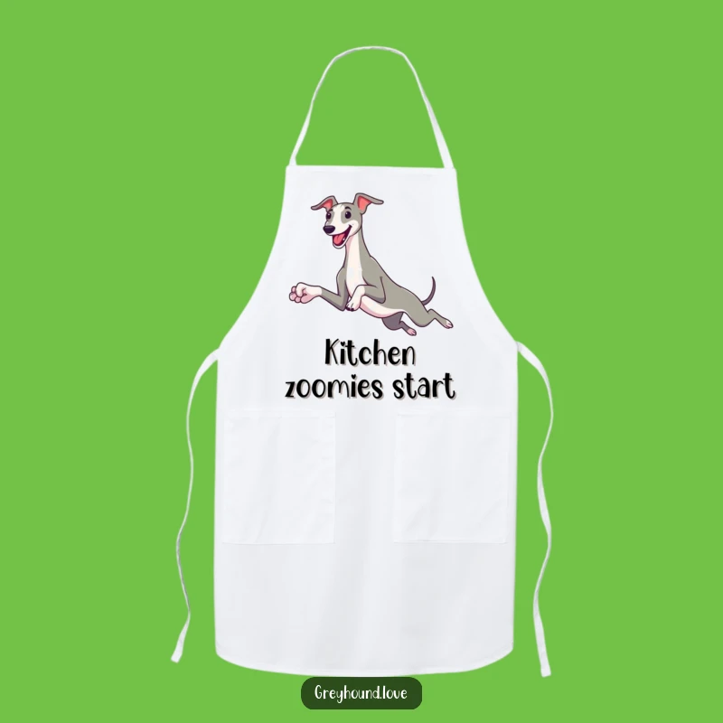 Funny Greyhound Leap Apron: Dog Lover's Kitchen Gear, Hilarious Gift