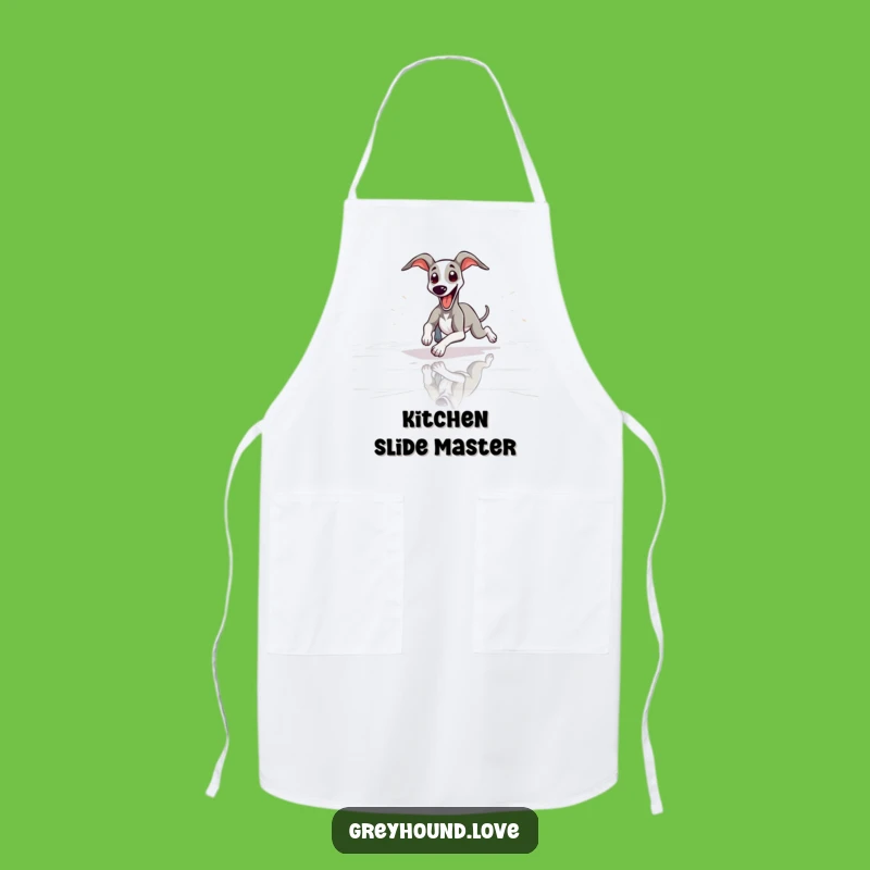 Funny Greyhound Sliding Tongue Out Apron: Hilarious Kitchen Fun