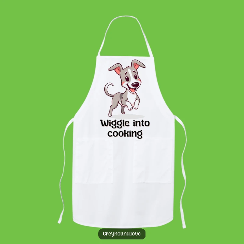 Funny Greyhound Wiggle Apron - Kitchen Enthusiasm, Perfect Gift!