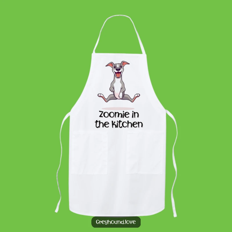 Funny Greyhound Zoomie Apron - Chef's Splayed Legs Joyful Kitchen Gift!