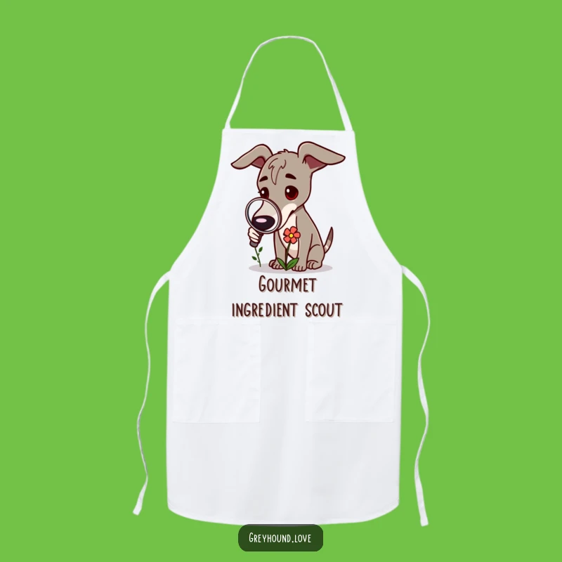 Funny Greyhound Explorer Apron - Curious Kitchen Wear for Nature-Loving Cooks