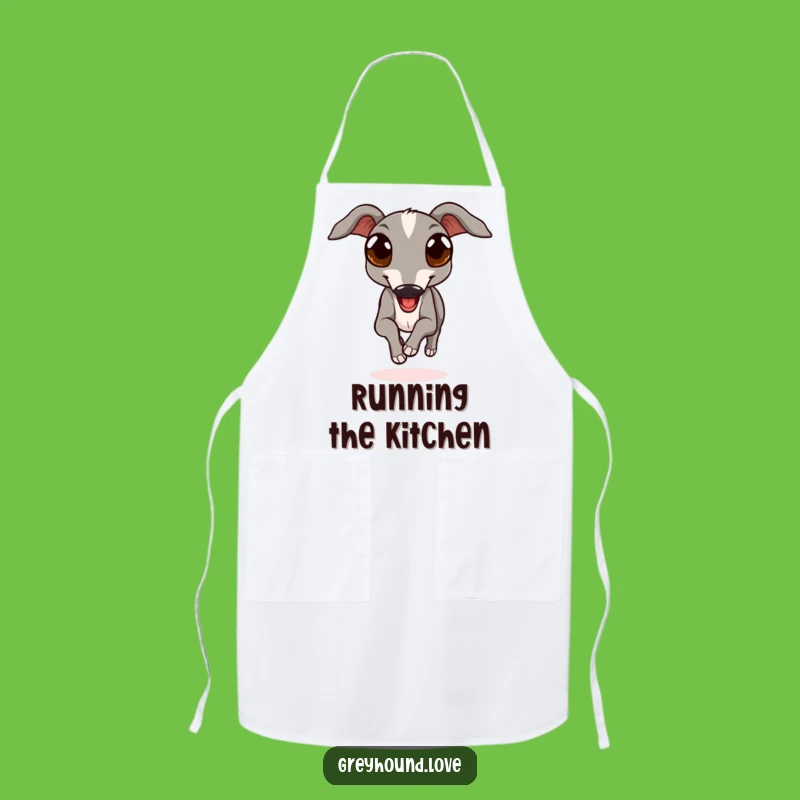 Funny Greyhound Chef Apron - Expressive Eyes Dog Kitchen Gift