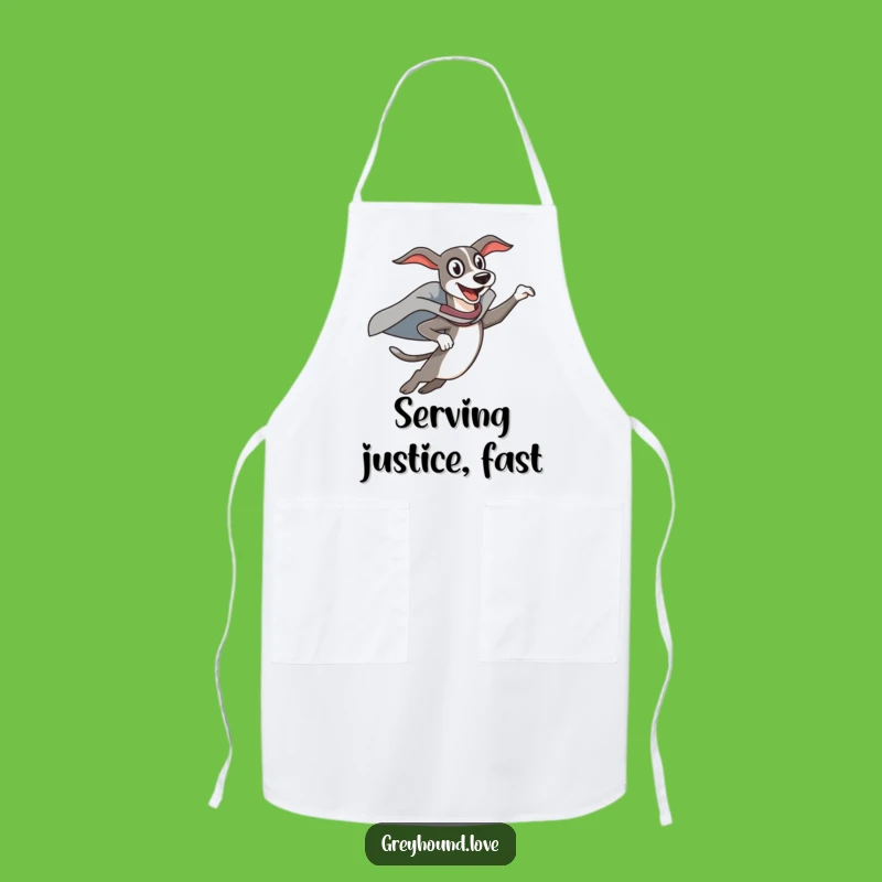Funny Superhero Greyhound Apron: Cook with Courage, A Delightful Funny Gift!