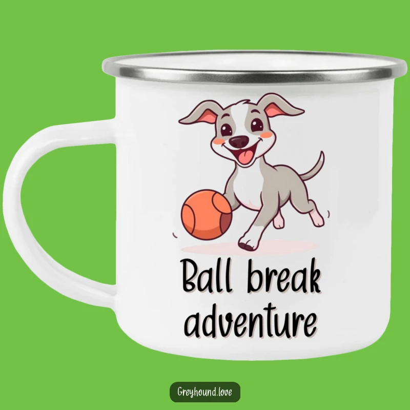Funny Greyhound Adventure Mug: Happy Camper Gift, Perfect for Outdoor Fun