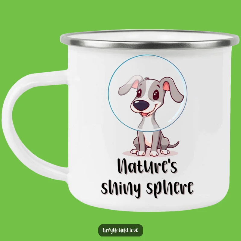 Funny Booping Greyhound Camping Mug: Playful Adventures Await, A Fun Funny Gift!