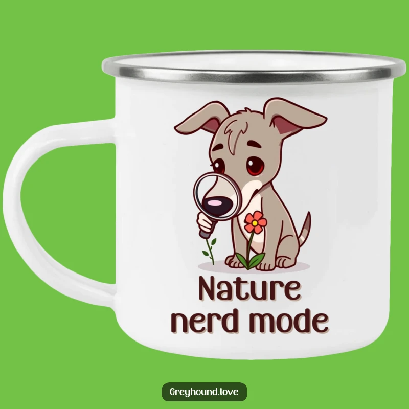 Funny Greyhound Explorer Camping Mug - Curious & Adventure-Ready