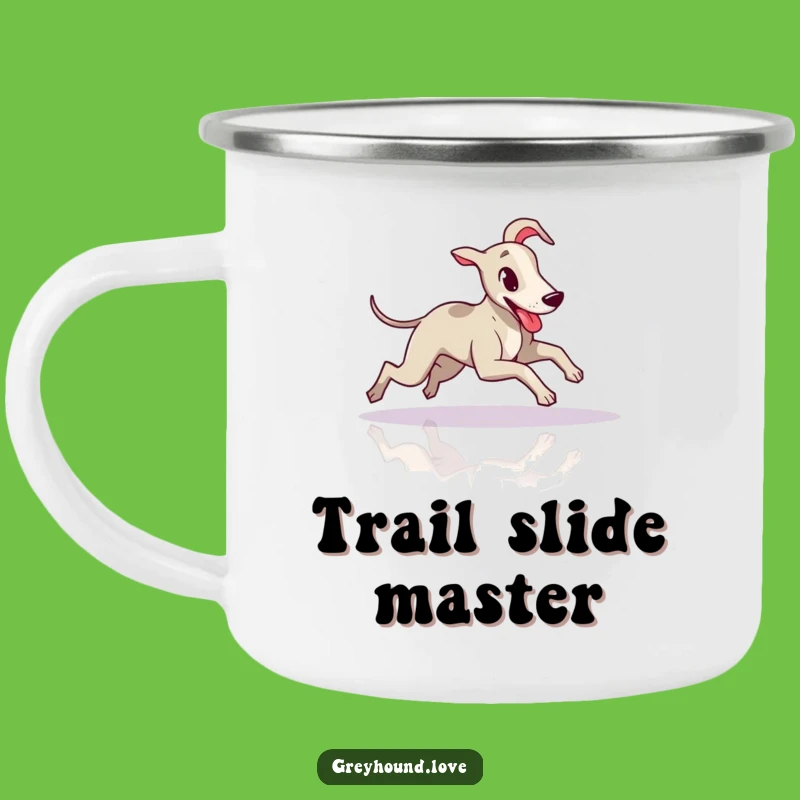 Funny Greyhound Floor Slide Camping Mug - Adventure-Ready & Hilarious