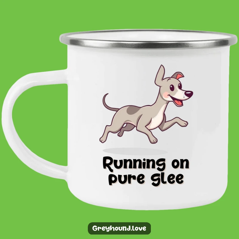 Funny Greyhound Wagging Tail Camping Mug - Adventure Fuel for Happy Campers