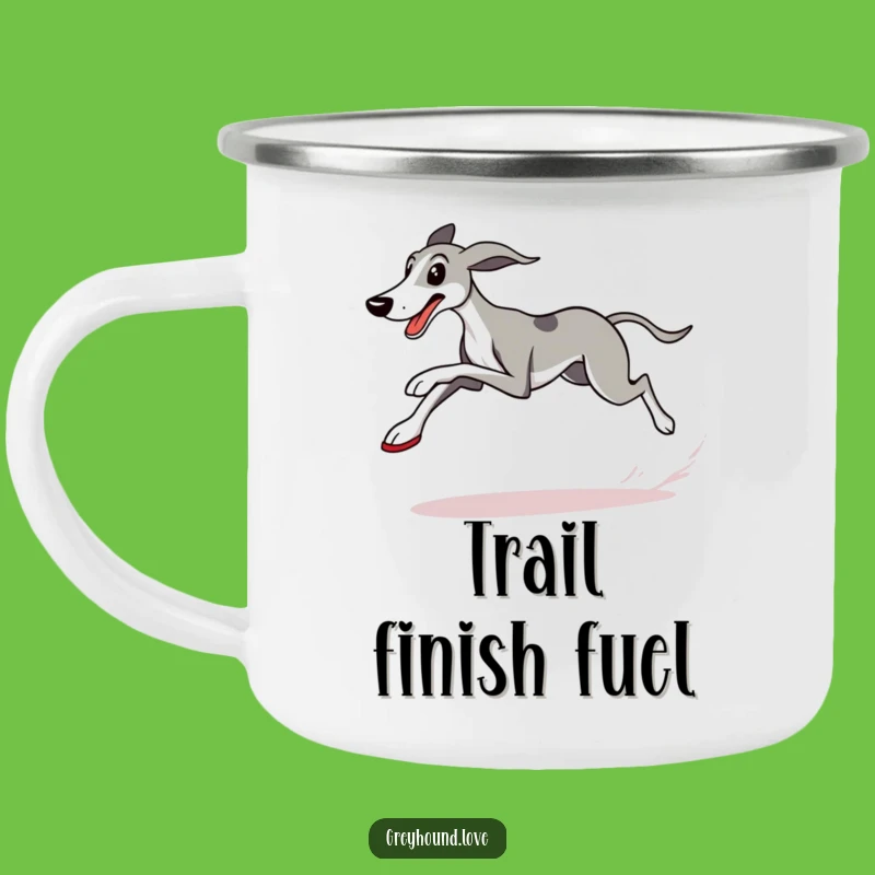 Funny Greyhound Camp Mug: Determined Outdoorsman Gift, Perfect for Trail Blazers