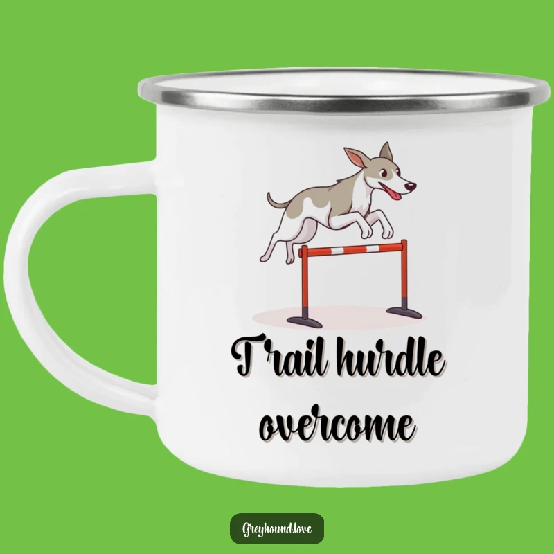 Funny Greyhound Camping Mug: Athletic Dog Mug for Adventurous Souls