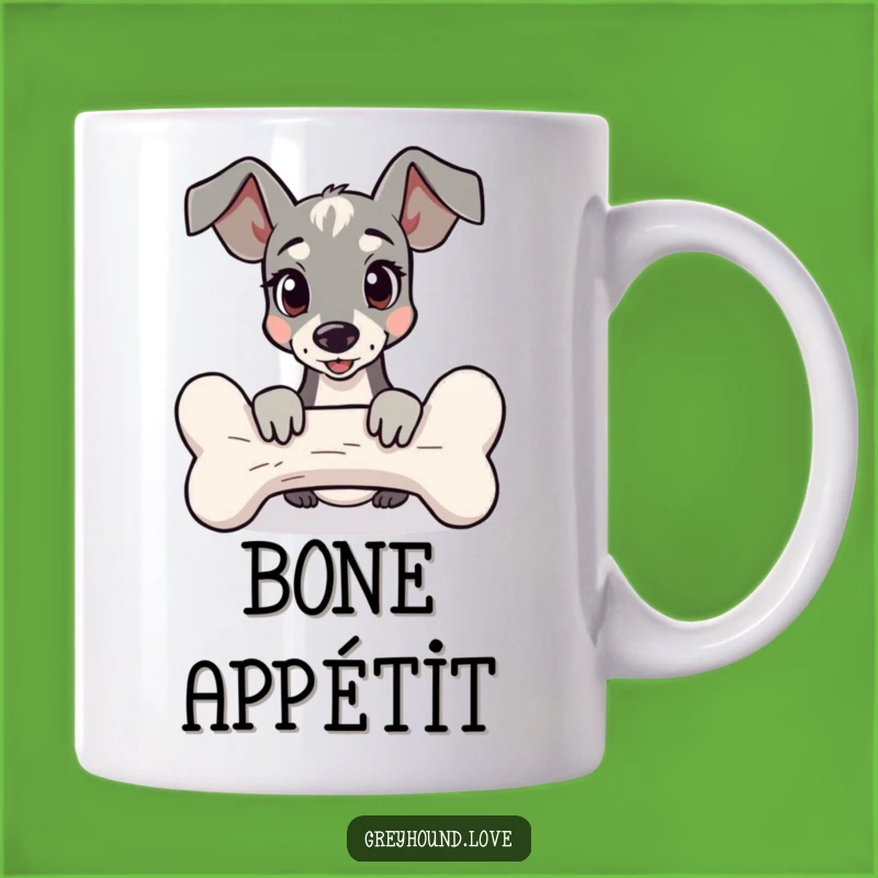 Funny Greyhound Behind Bone Mug: A Hilarious Surprise Gift!