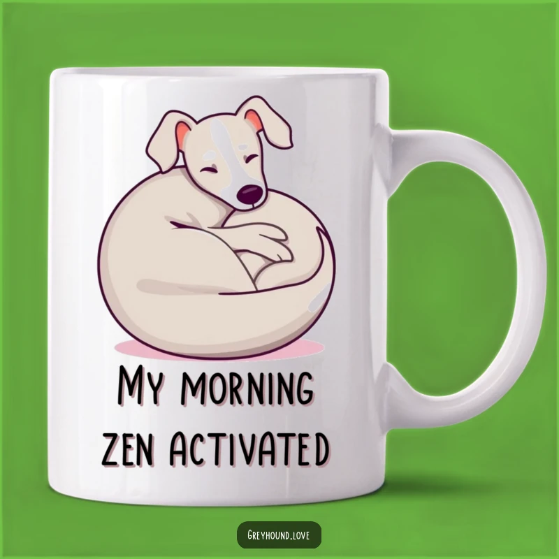 Funny Greyhound Mug: Relaxed Dog Ball Design, Perfect Gift for Greyhound Lovers