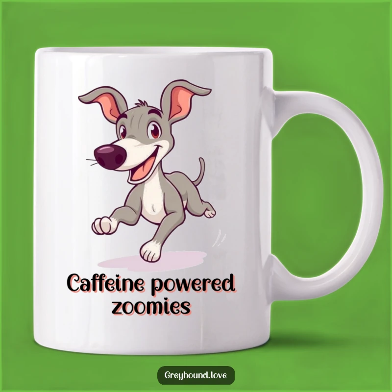 Funny Greyhound Zoom Mug: Goofy Dog Speed Design, Perfect Gift for Fast Friends
