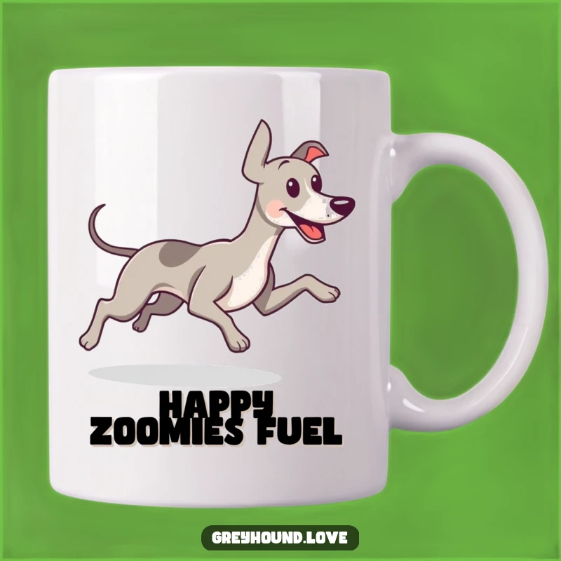 Funny Greyhound Wagging Tail Mug - Joyful Dog Run Gift for Happy People