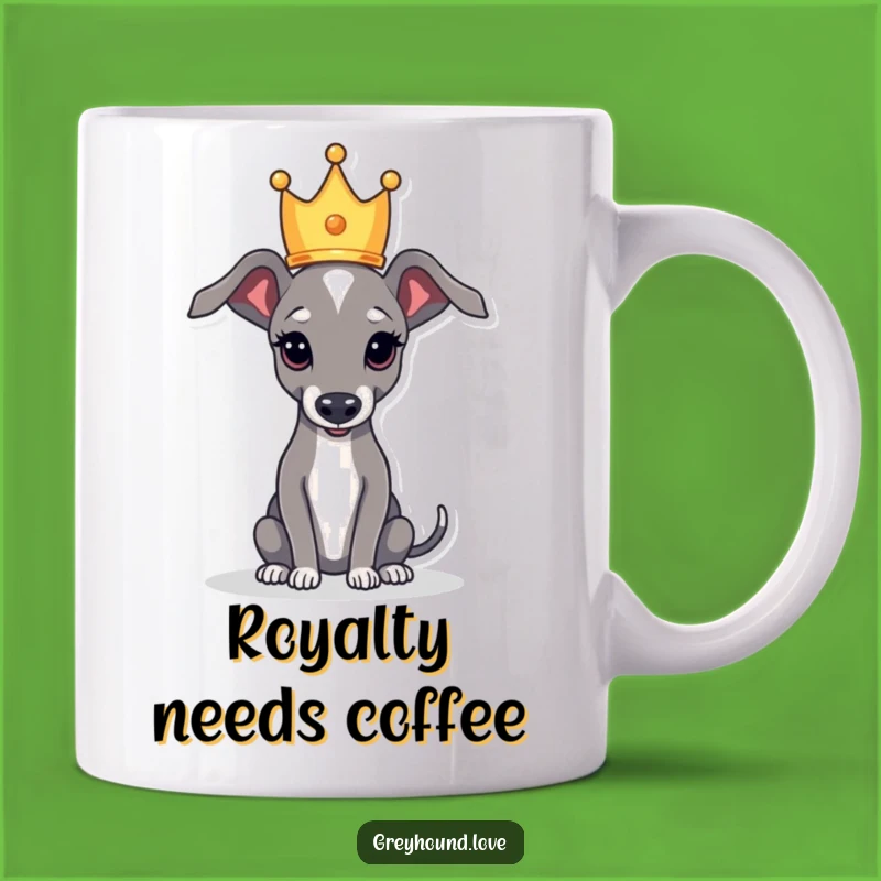Funny Royal Greyhound Crown Mug: Majestic Pup Perfect Funny Gift