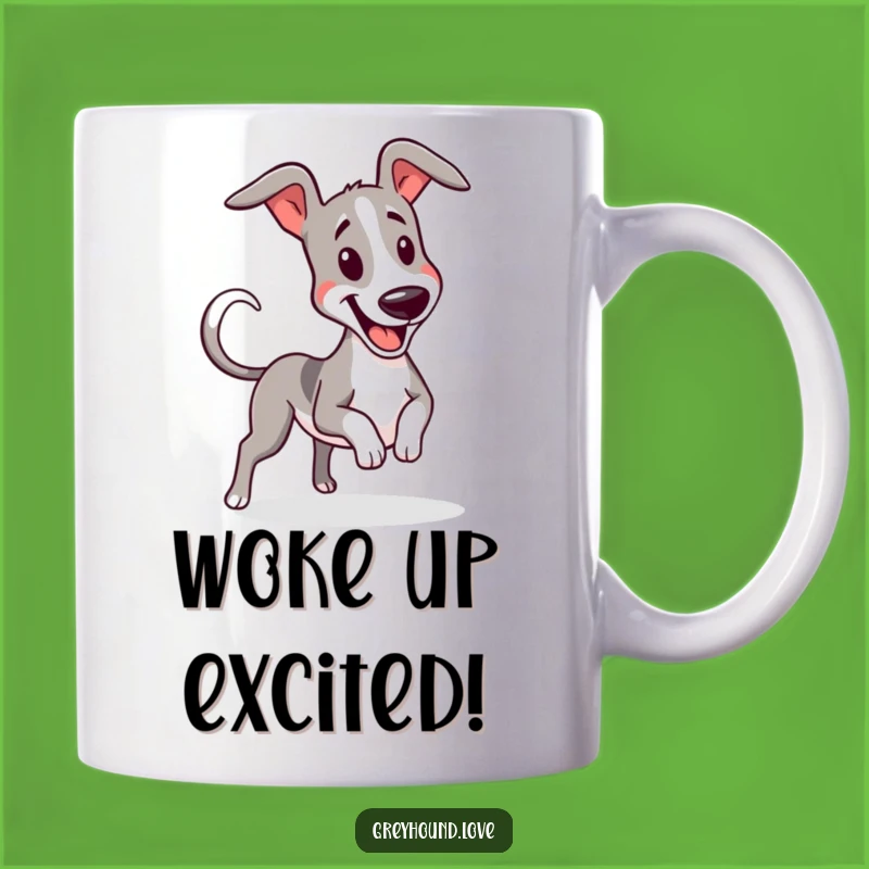 Funny Wiggling Greyhound Mug - Tail Wagging Joy, Perfect Gift!