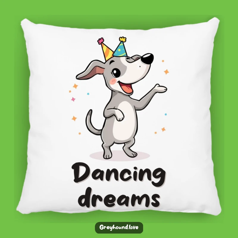 Funny Dancing Greyhound Pillow: Cozy Celebration Buddy, A Comfy Funny Gift!