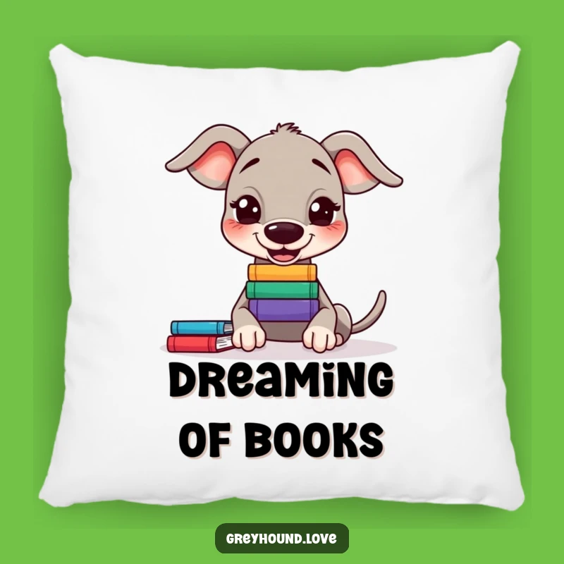 Funny Greyhound Book Balance Pillow - Cozy & Clever Decor for Bookworms
