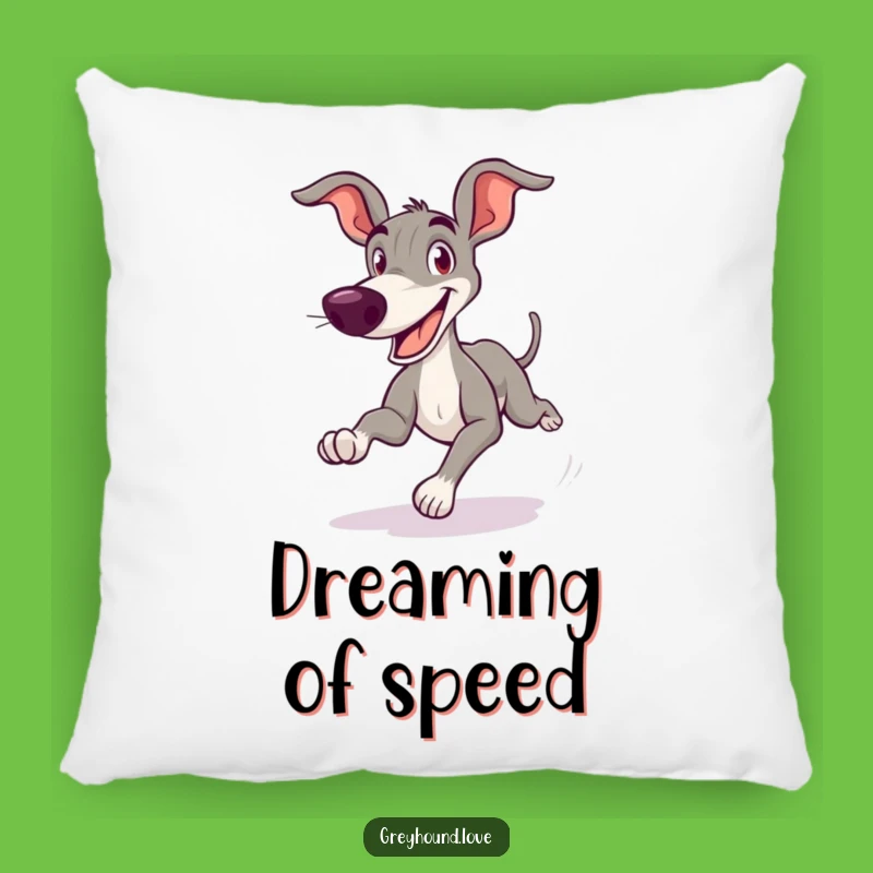 Funny Greyhound Pillow: Goofy Zoom Design, Comfy & Hilarious Decor