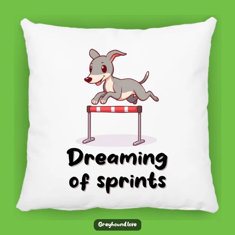 Funny Greyhound Leaping Pillow - Cozy Comfort with a Playful Touch