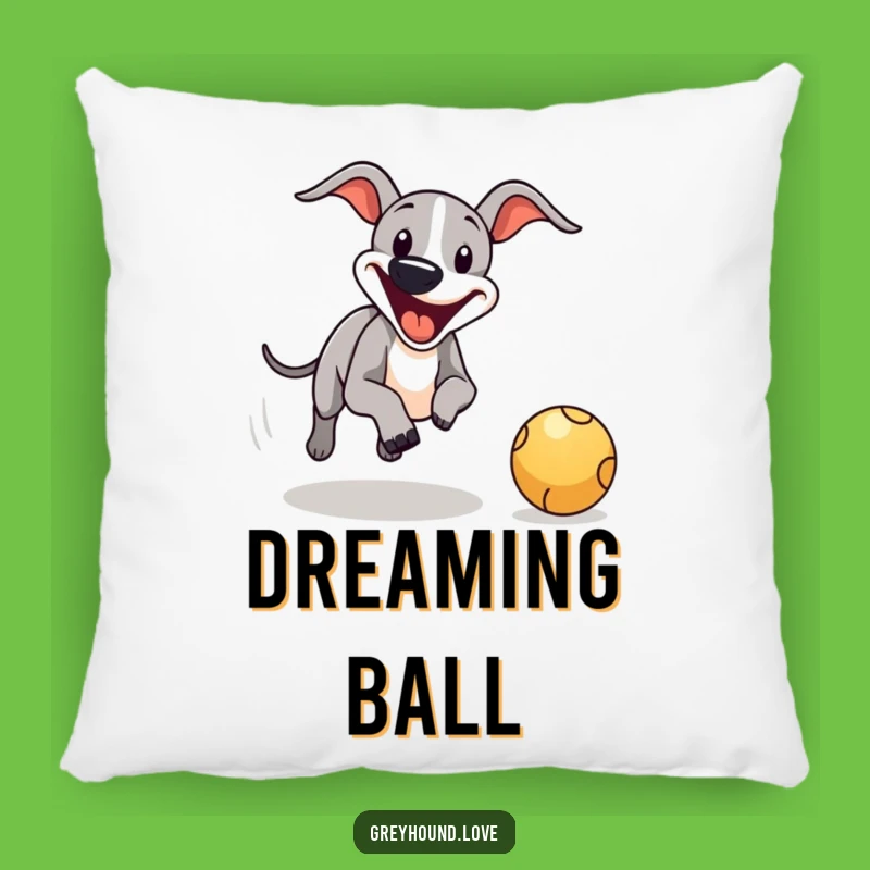 Funny Greyhound Ball Chase Pillow - Cozy & Hilarious Comfort!