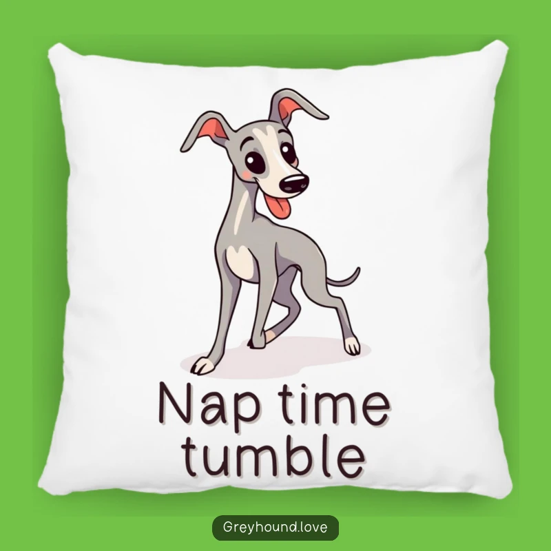 Funny Greyhound Tripping Kawaii Pillow: Cozy & Hilarious Comfort