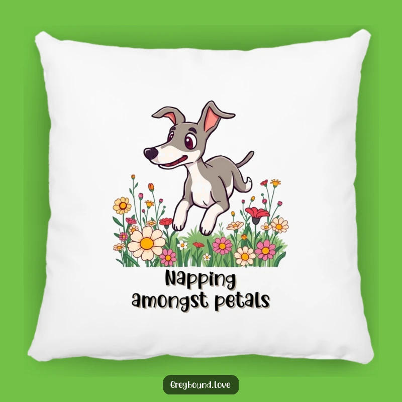 Funny Surprised Greyhound Flower Pillow - Comfy & Whimsical Accent