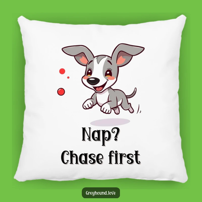 Funny Greyhound Red Dot Pillow - Cozy & Hilarious Decor for Dog Lovers