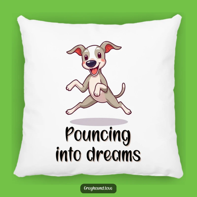 Funny Greyhound Pillow: Cozy Cushion with Hilarious Zoomie Dog Design