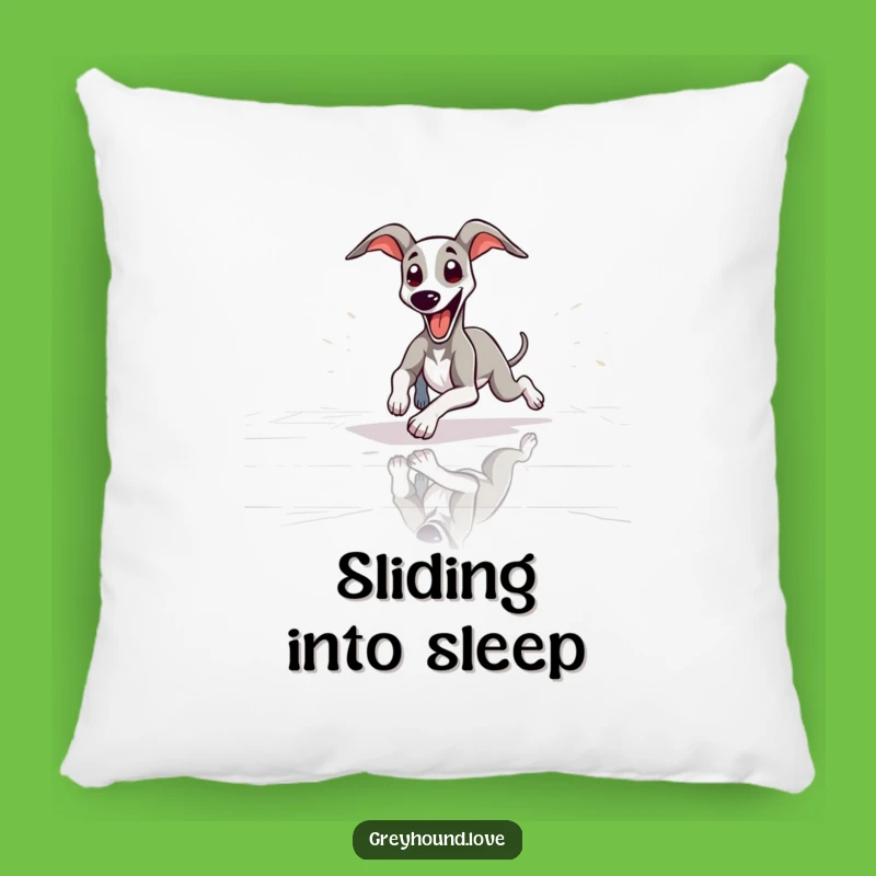 Funny Greyhound Sliding Tongue Out Pillow: Cozy & Hilarious Comfort