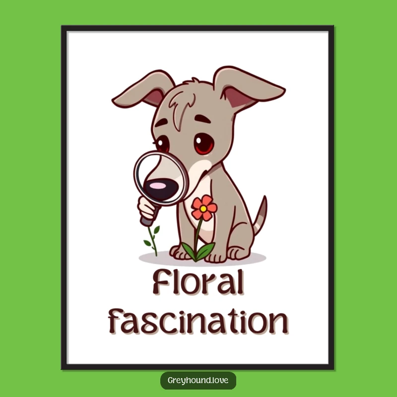 Funny Greyhound Inspector Digital Art - Instant Whimsical Decor for Nature Lovers