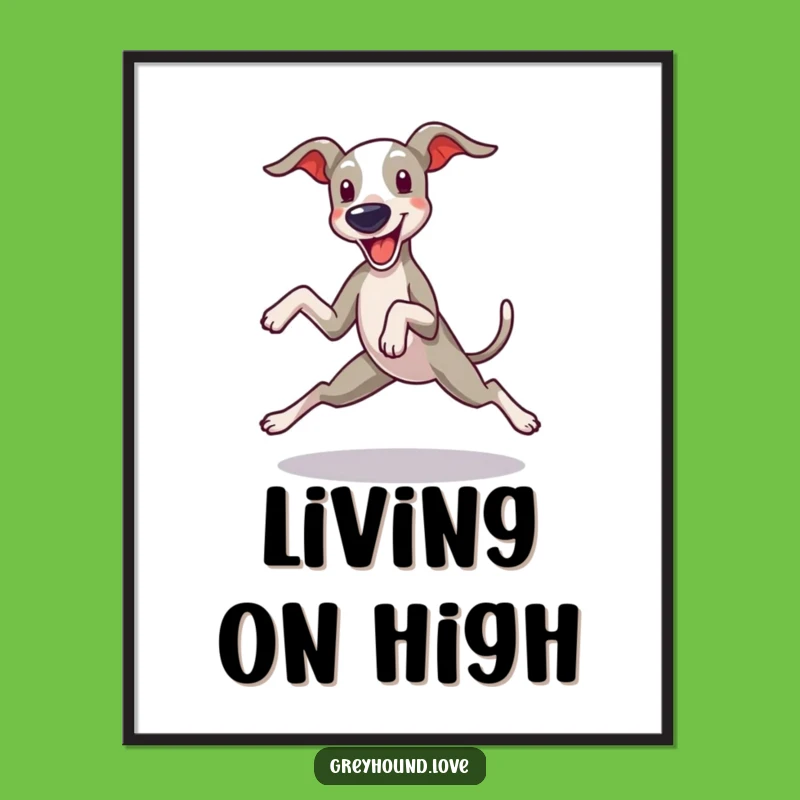 Funny Greyhound Digital Art: Instant Zoomie Download for Energetic Decor