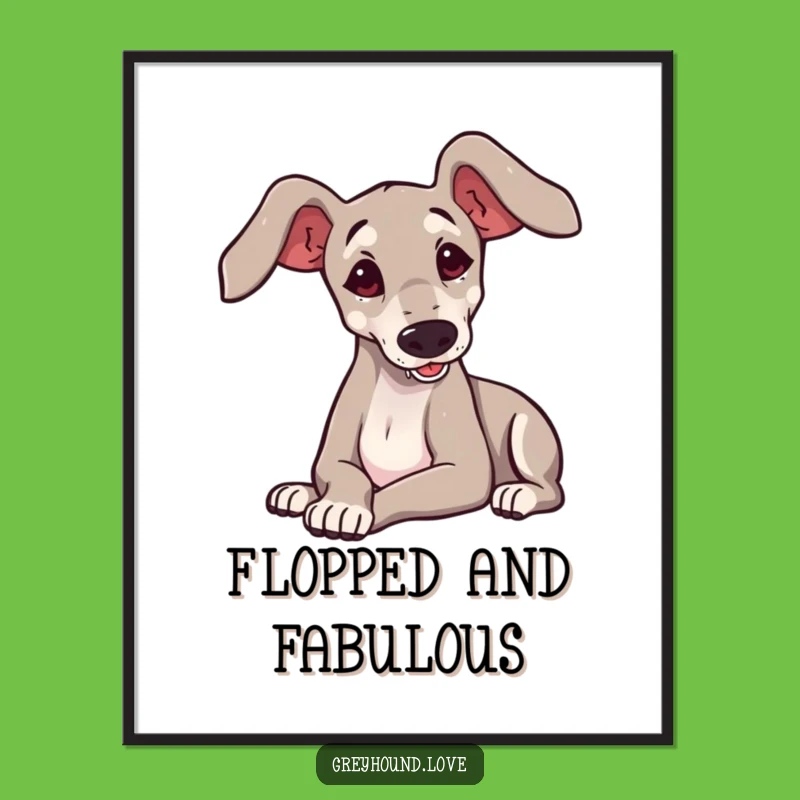 Funny Greyhound Flop Digital Art - Instant Charm for Dog Lovers