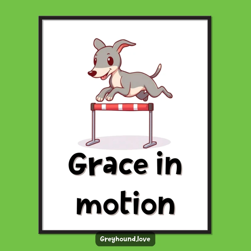 Funny Greyhound Leaping Digital Art - Instant Whimsy for Your Walls