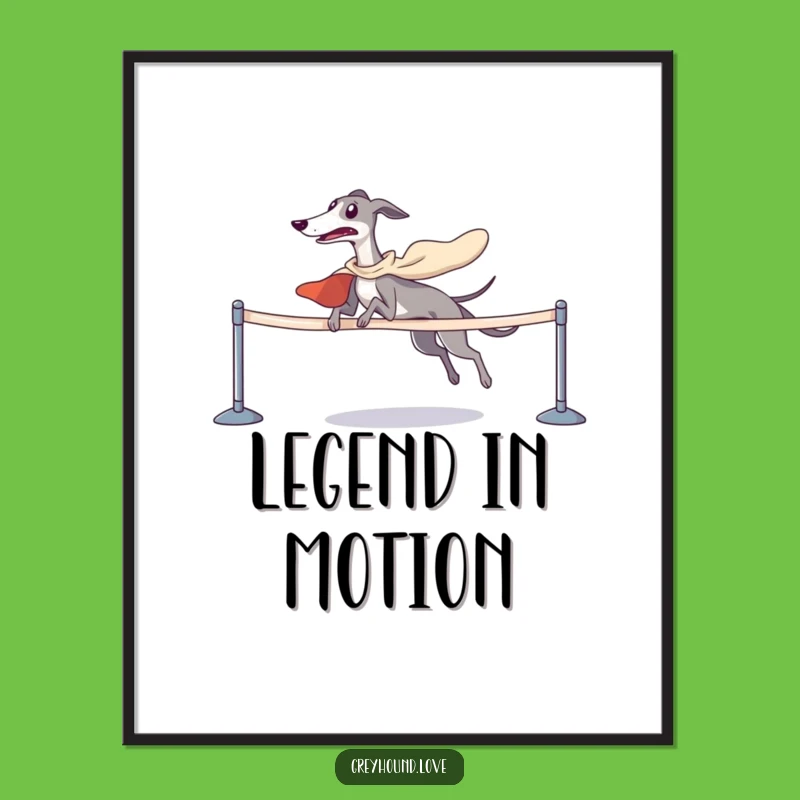 Funny Greyhound Victory Digital Art - Instant Triumph Wall Decor, Perfect Gift!