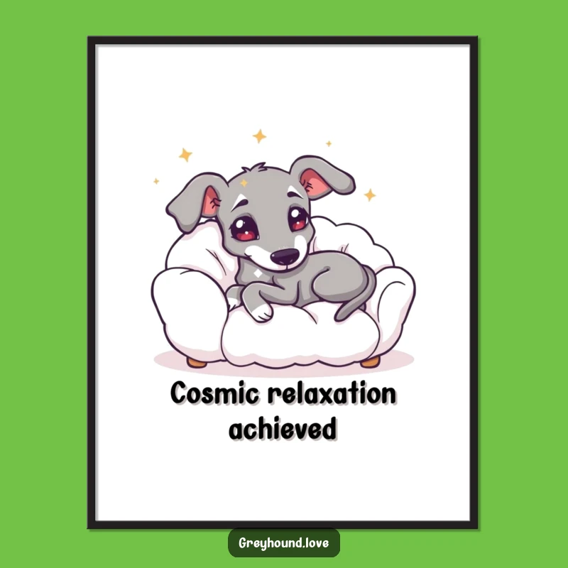 Funny Starry Greyhound Cloud Digital Art - Instant Dreamy Vibes