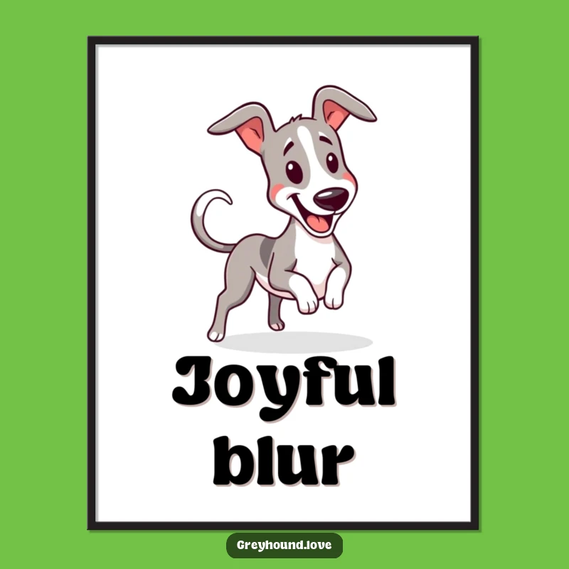 Funny Greyhound Wiggle Digital Art - Instant Energy Decor, Perfect Gift!