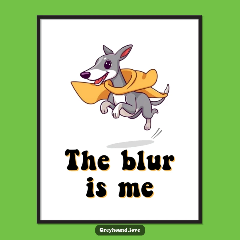 Funny Superhero Greyhound Art - Instant Fast Decor Gift