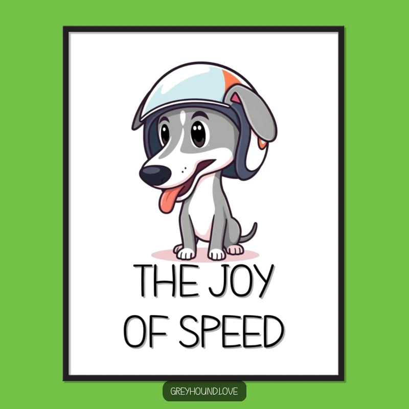 Funny Greyhound Racing Helmet Digital Art - Instant Speed Art