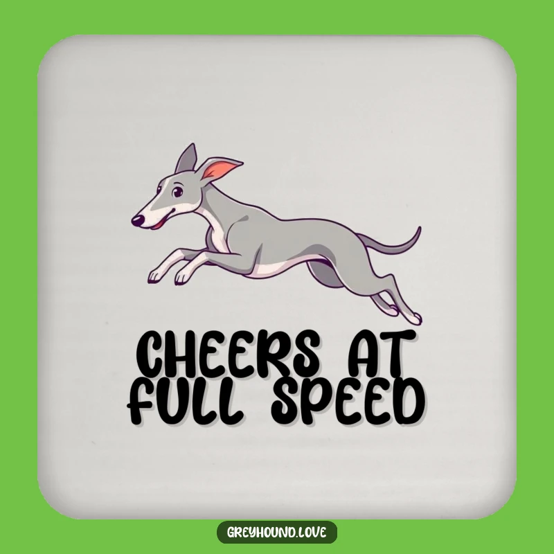 Elegant Greyhound Leap Coaster Set: Protect Surfaces with Canine Grace and Style