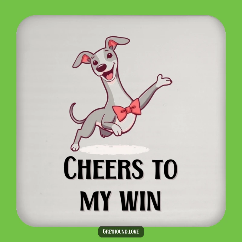Funny Greyhound Bowtie Slide Coaster - Protect Surfaces with Style