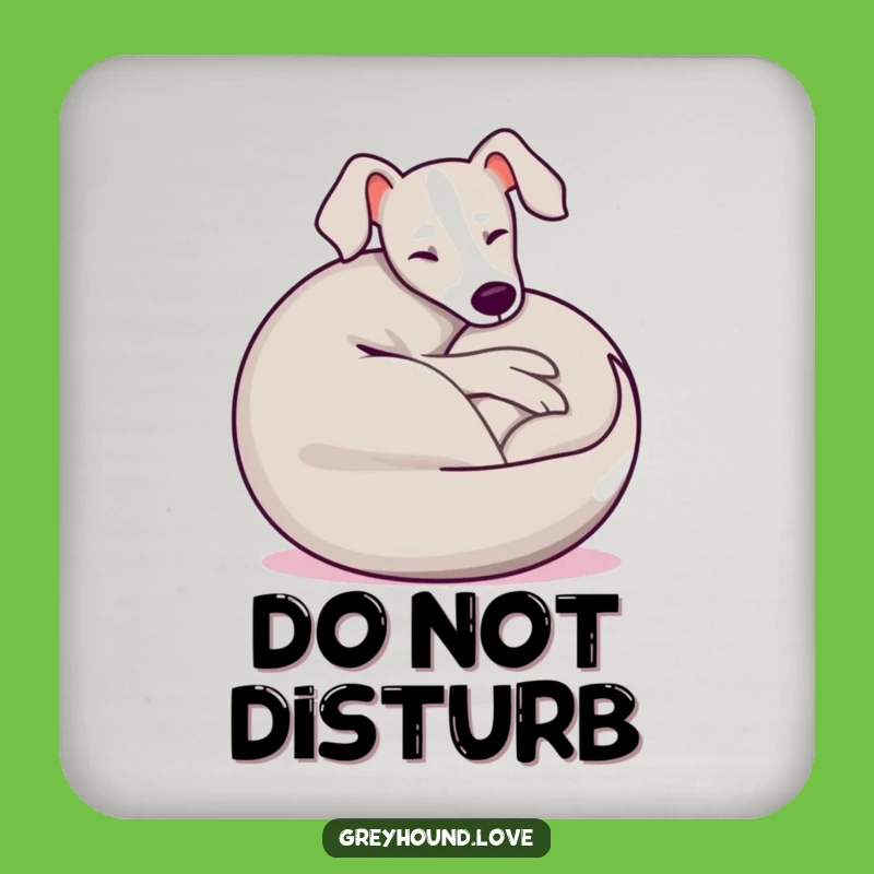 Funny Greyhound Coaster: Dog Ball Design, Protect Surfaces with Humor