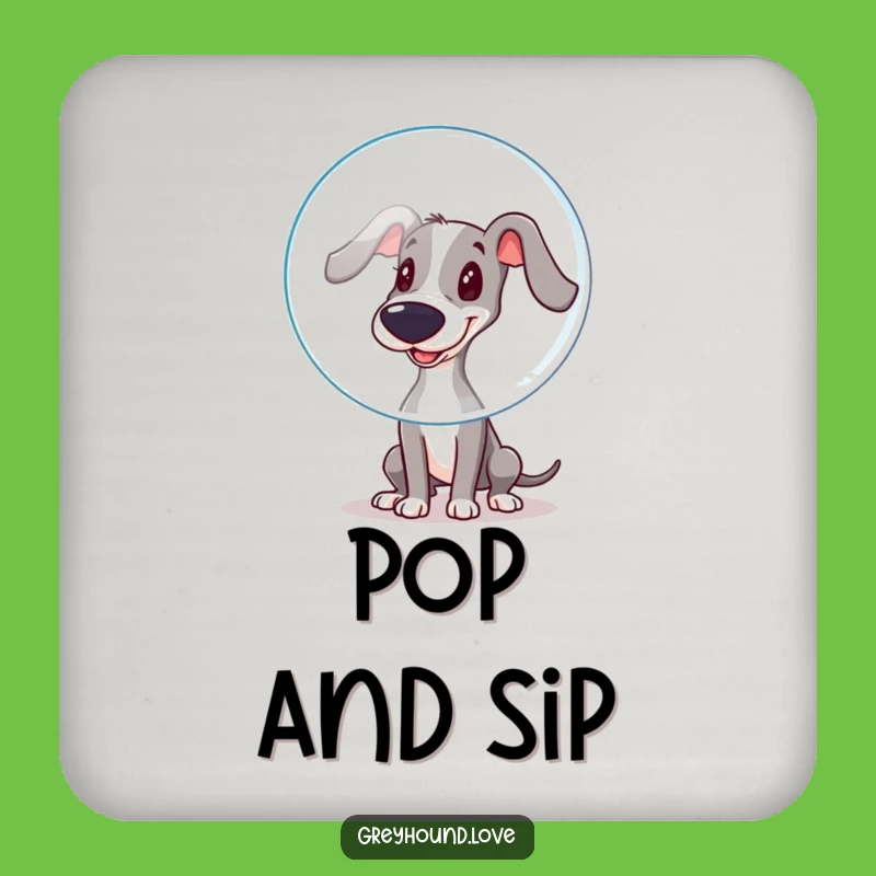Funny Booping Greyhound Coasters: Protect Surfaces with Playfulness, A Cute Funny Gift!