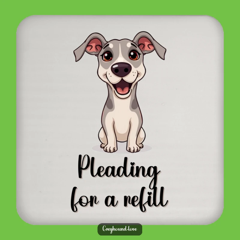 Funny Greyhound Begging Coaster Set - Pleading Eyes Drink Protection Gift!