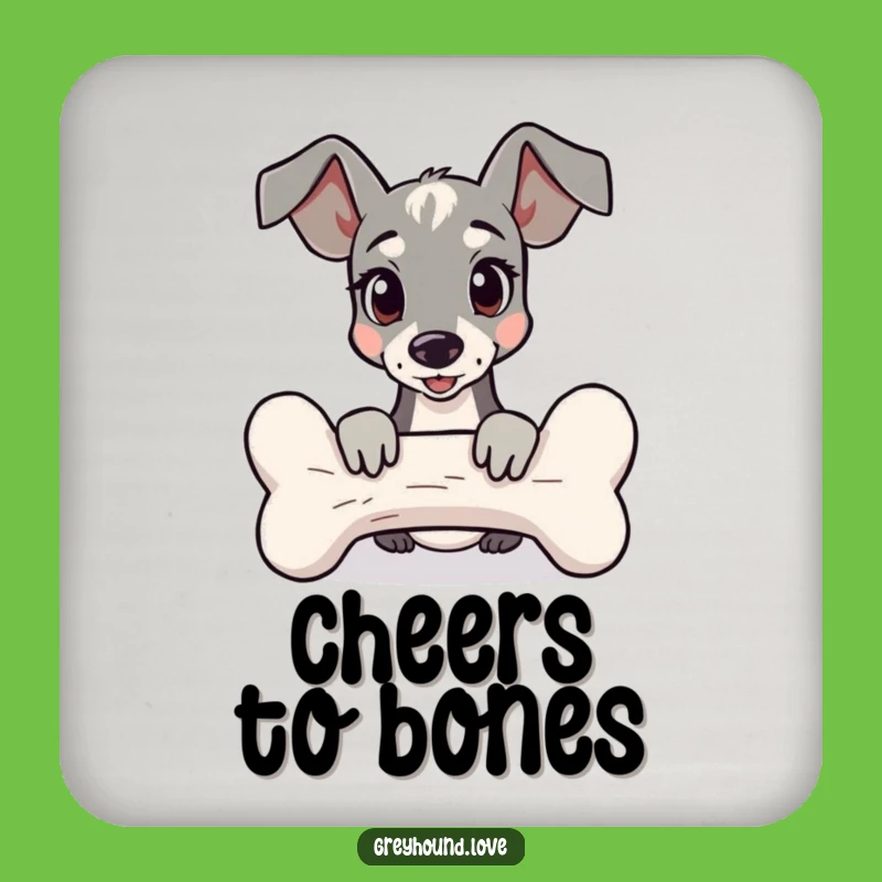 Funny Greyhound Behind Bone Coaster: Protect Surfaces Playfully!